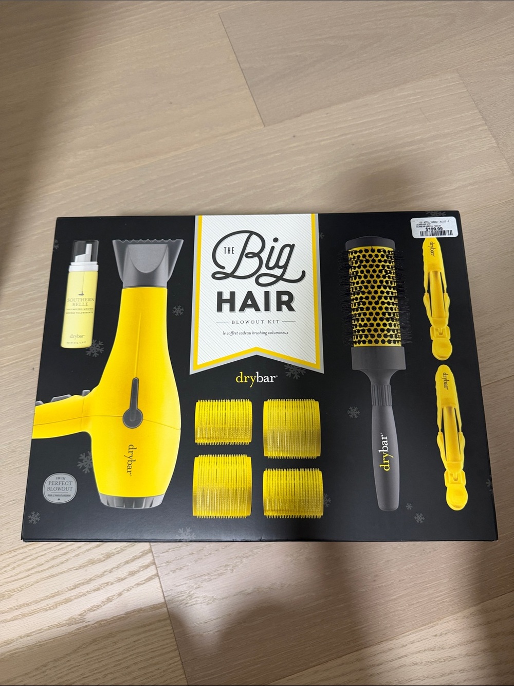 Drybar Yellow Blowout Kit with Round Brush and Clips